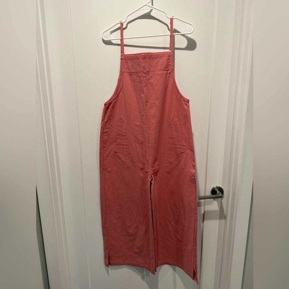 YESNO Women Casual Loose Long Bib Pants Wide Leg Jumpsuits Baggy Cotton Rompers